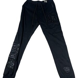Pro Standard Mens Large Black NBA Brooklyn Nets Basketball Jogger Sweatpants NWT